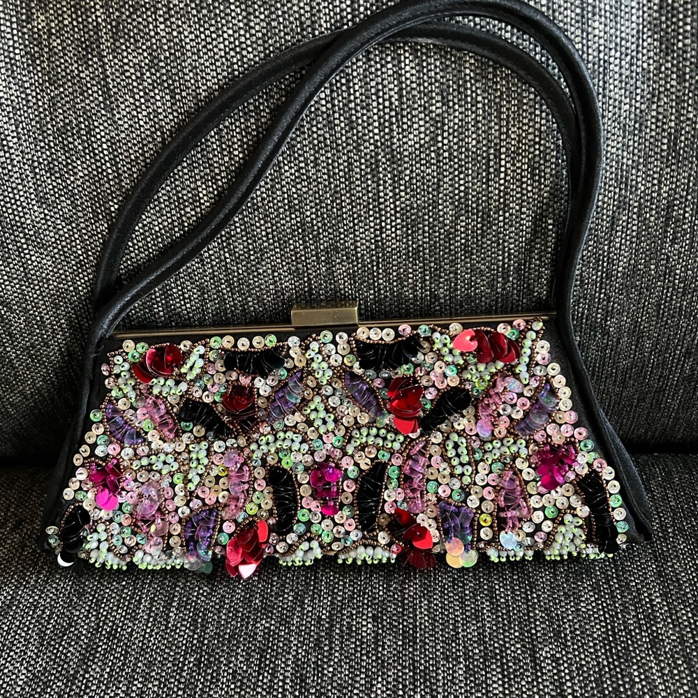 Fancy sequin clutch purse.